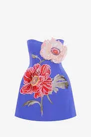 Leo Lin Rosario Mini Dress Blue Size AU 10 - Image 3