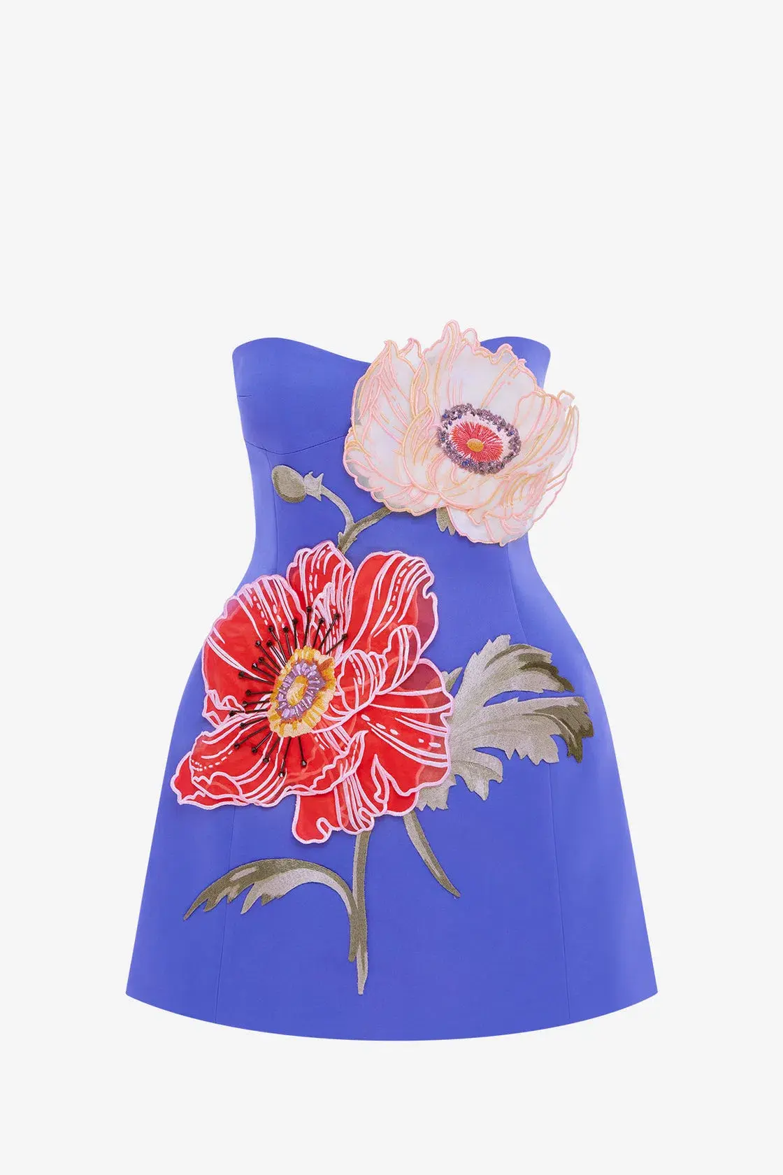 Leo Lin Rosario Mini Dress in Lapis Blue Size 12 - Image 4