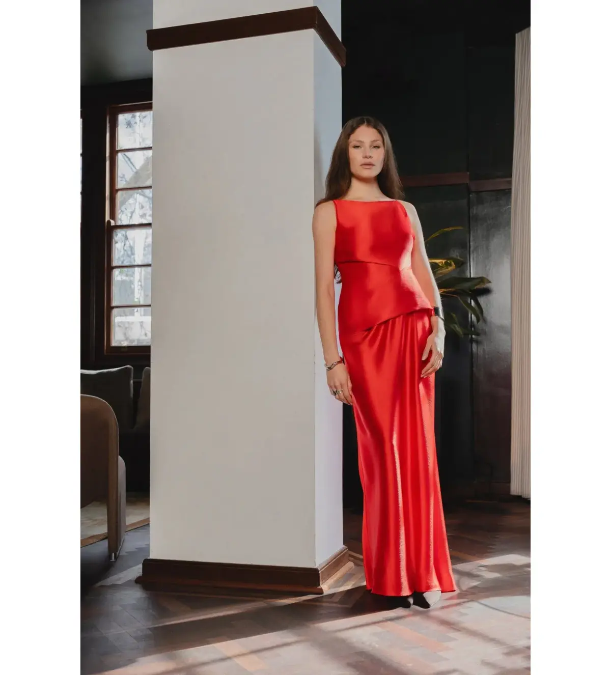 One Fell Swoop Degage Maxi Dress in Torii Satin Size S / AU 8 - Image 4