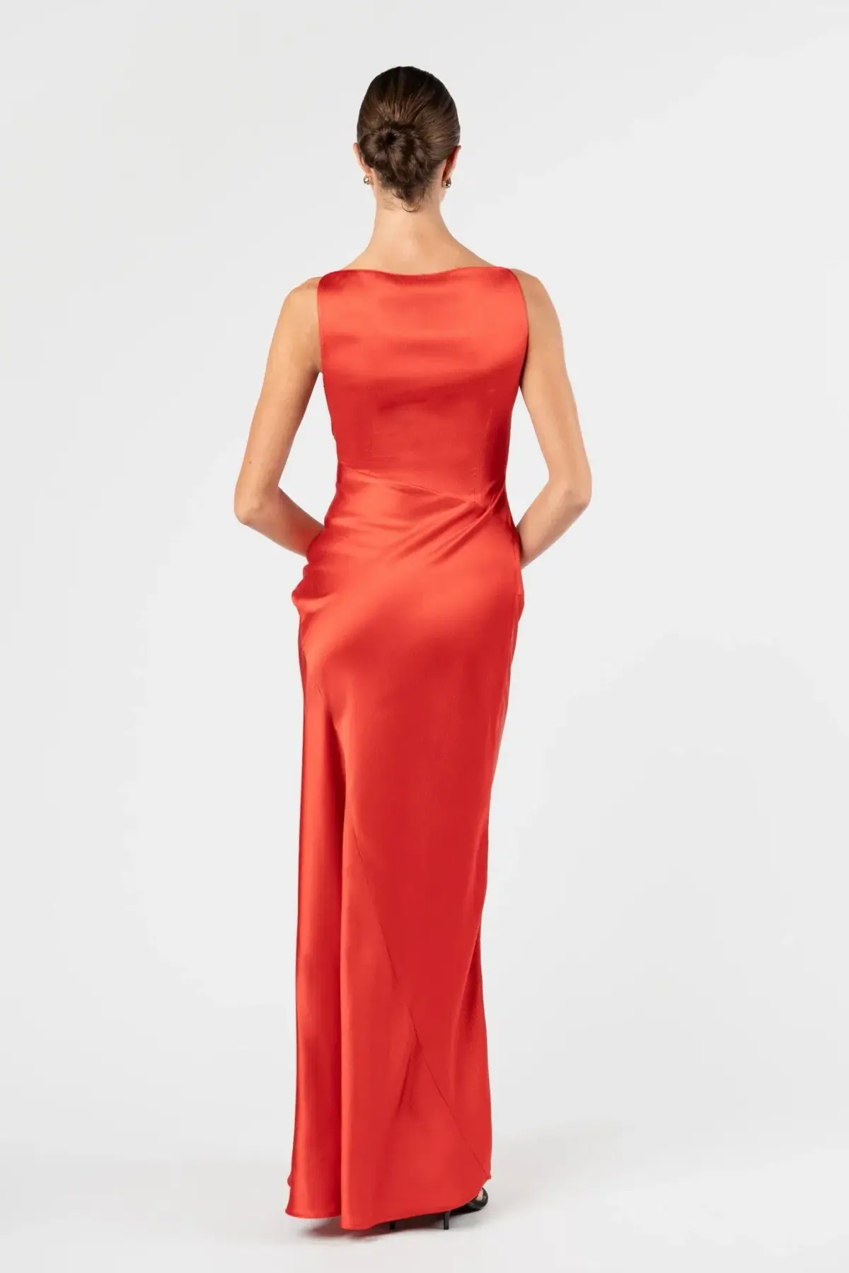 One Fell Swoop Degage Dress Orange Satin Size 12 - Image 3
