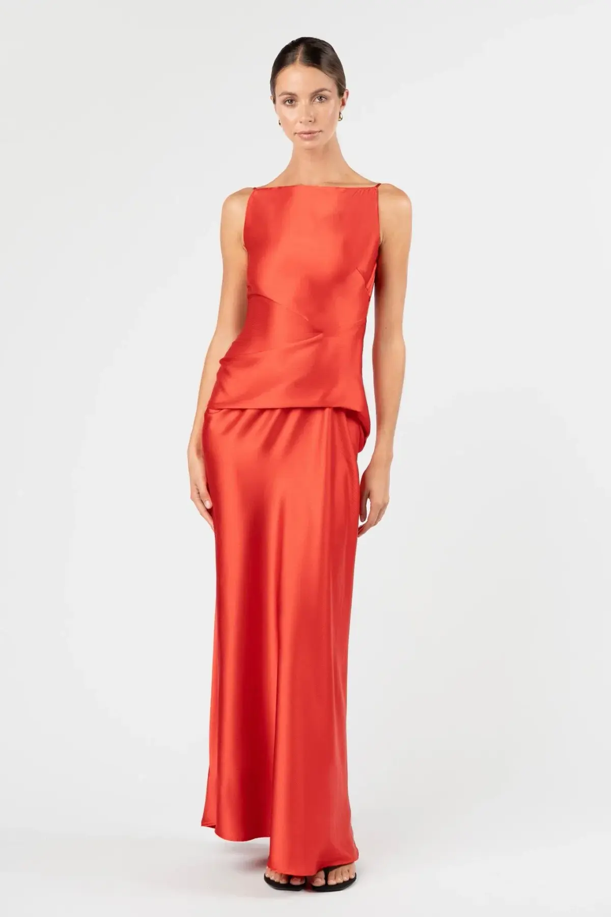 One Fell Swoop Degage Dress Orange Satin Size 12 - Image 1