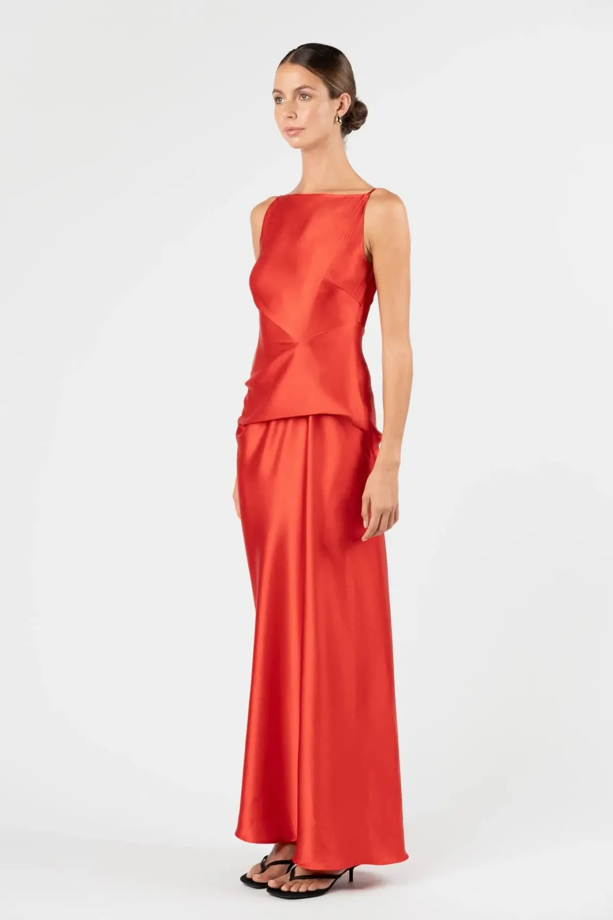 One Fell Swoop Degage Dress Orange Satin Size 12 - Image 2
