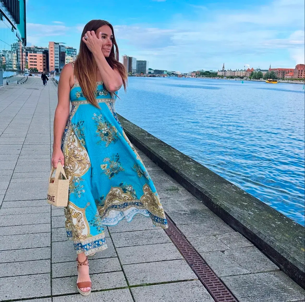 Alemais x La Sirena Exclusive Cassie Midi Sundress Blue Floral Size 8 - Image 2
