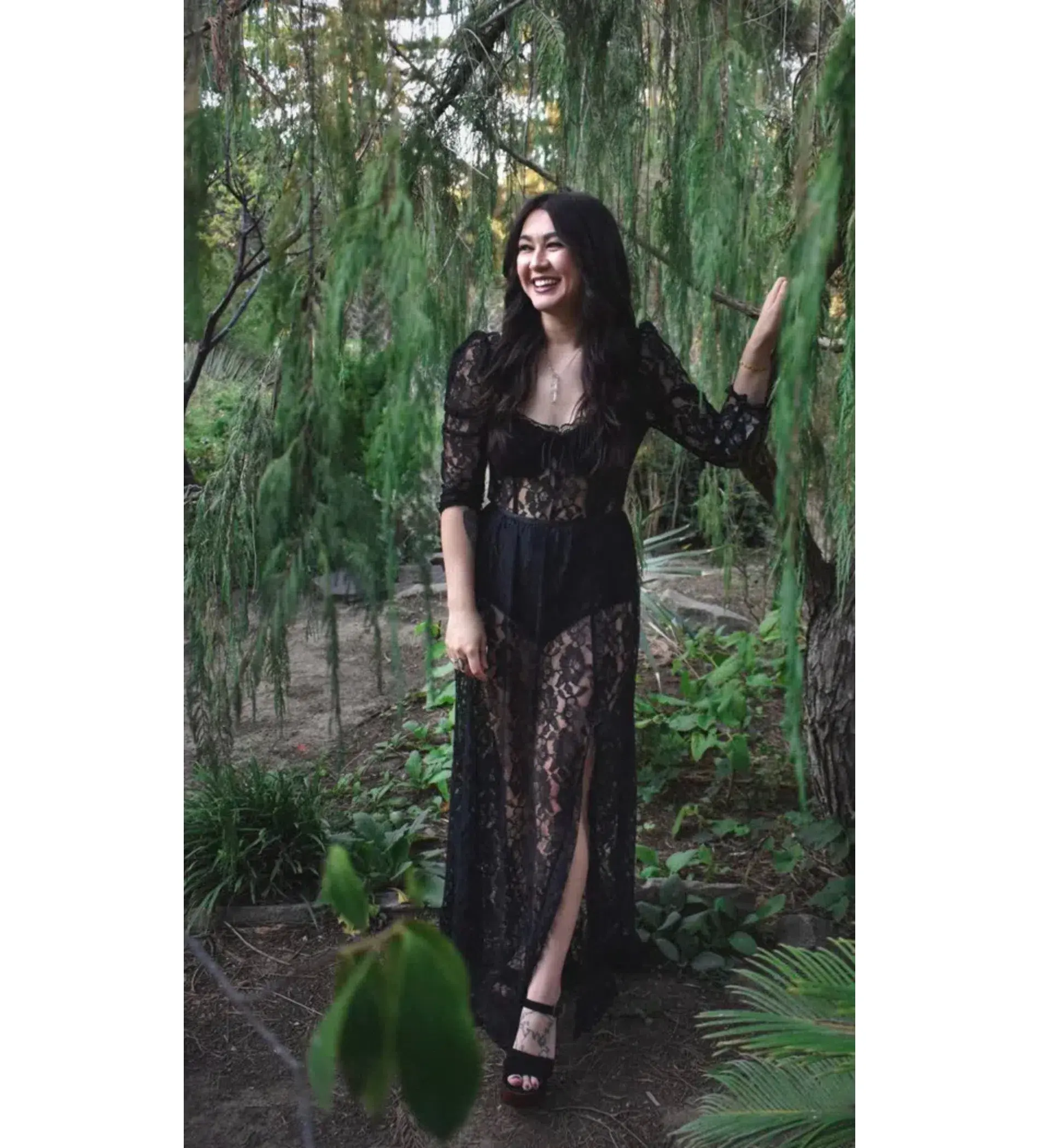 For Love And Lemons Aiden Sheer Maxi Dress Black Size M/AU 10-12 - Image 1