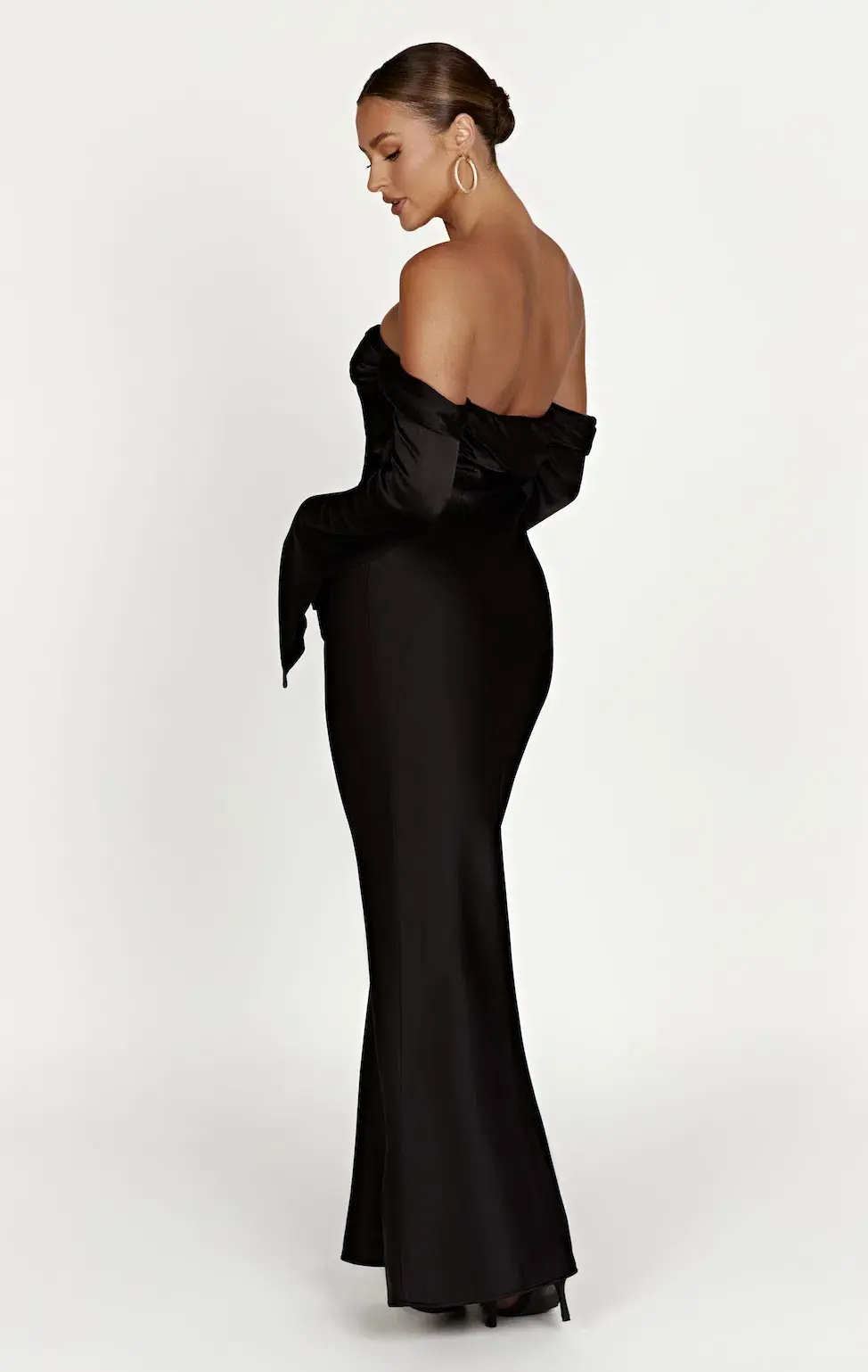 Meshki Giselle Off Shoulder Cowl Neck Maxi Dress in Black Size 8/S - Image 2
