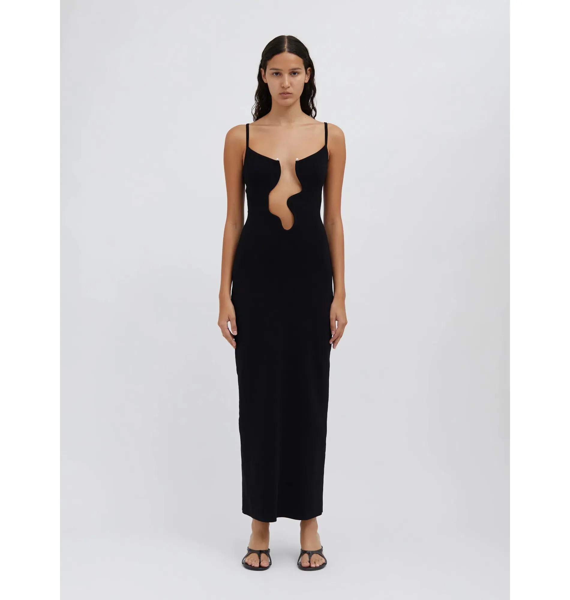 Christopher Esbar Salacia Wire Column Maxi Dress Black Size 8 - Image 1