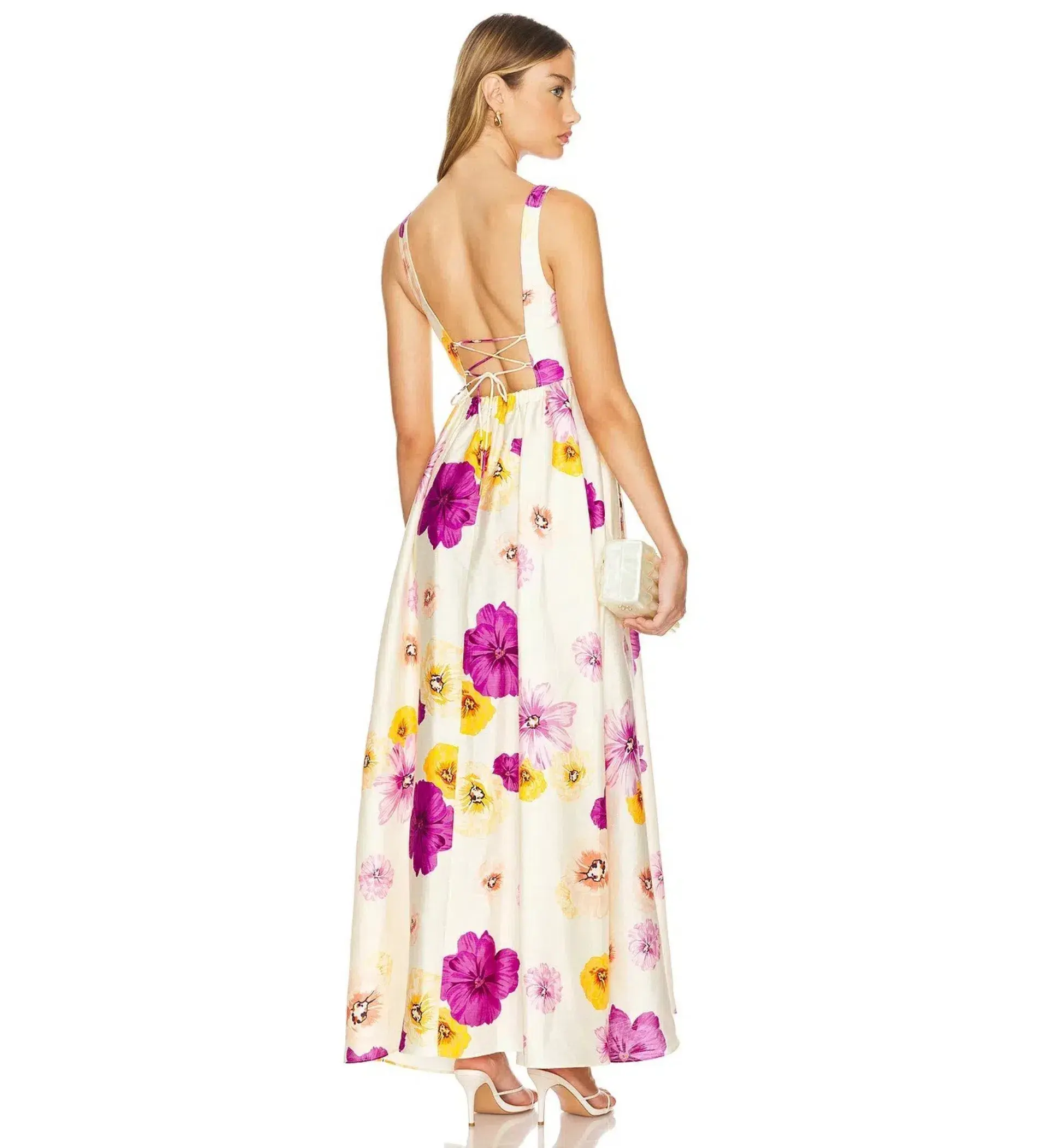 Acler Sandgate Maxi Dress Almond Poppy Size AU 8 - Image 3