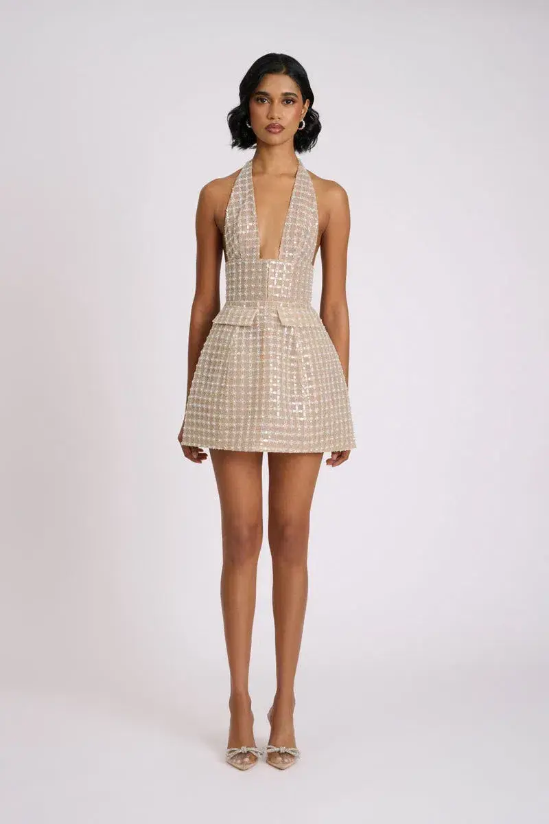  Eliya The Label Roberta Mini Dress Gold Size M / Size 10 - Image 1