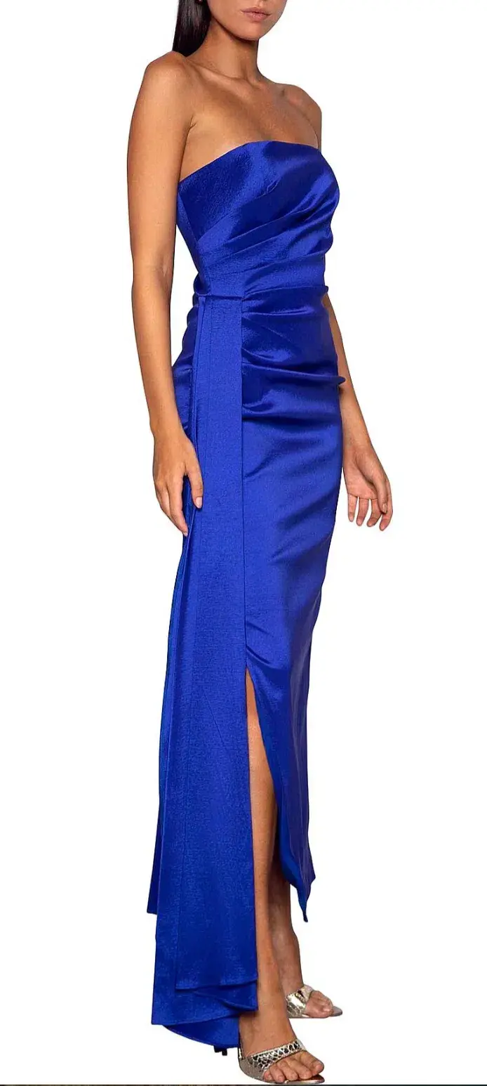 Elle Zeitoune Paulina Strapless Maxi Dress Purple Size AU 10 - Image 2