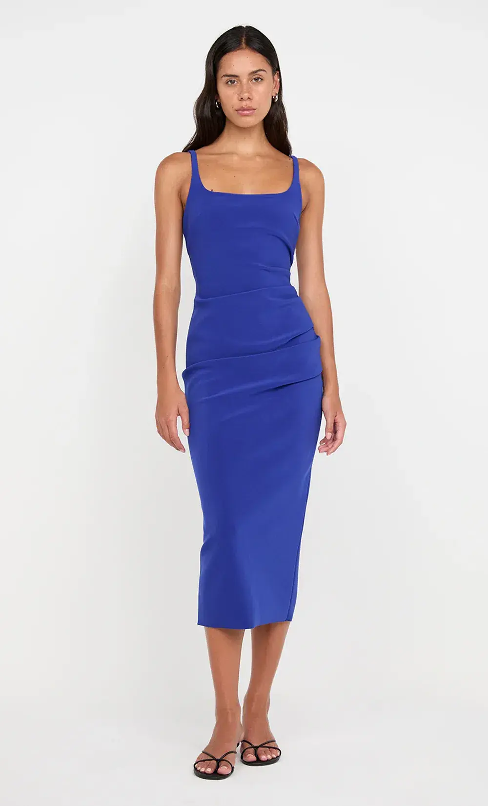 Bec + Bridge Karina Tuck Midi Dress Sapphire in Blue Size 8 for rent on The Volte - main image