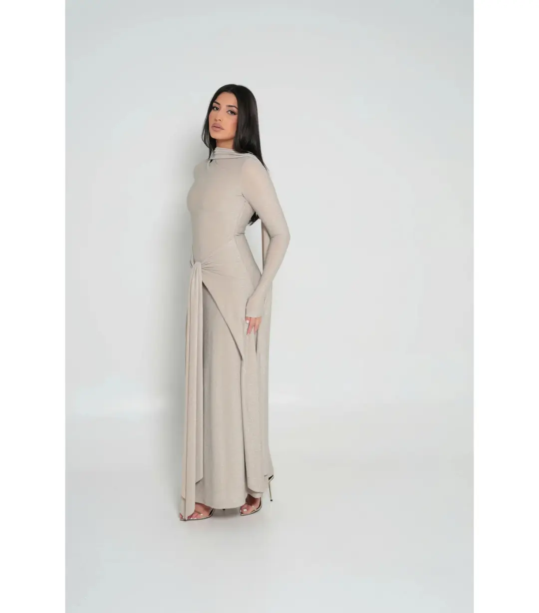 Alaía Muse Elara Maxi Dress Champagne Size S / AU 8 for rent on The Volte - main image