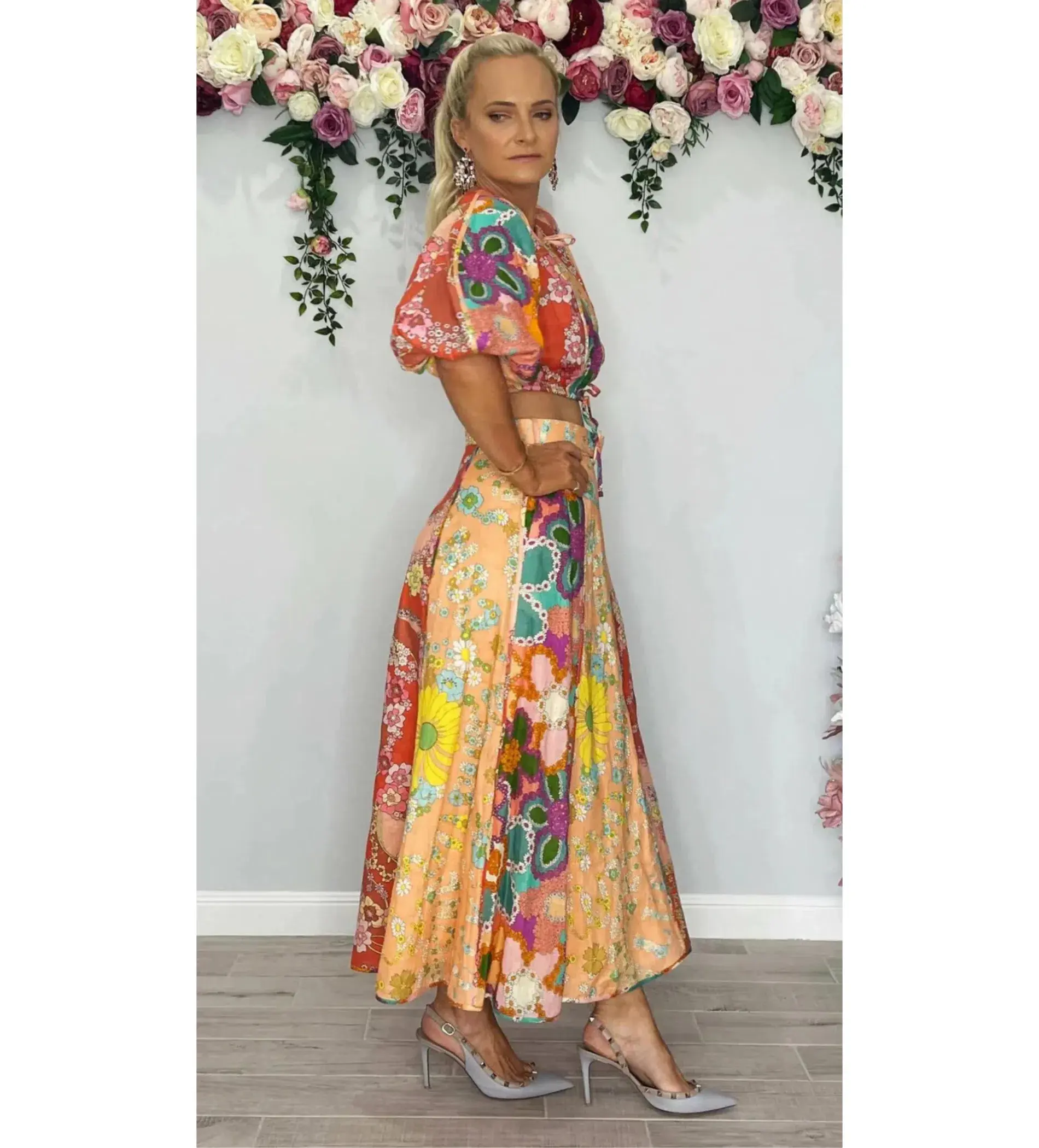 Zimmermann Lola Floral Skirt Top Set in Print Size 1 / AU10 - Image 3