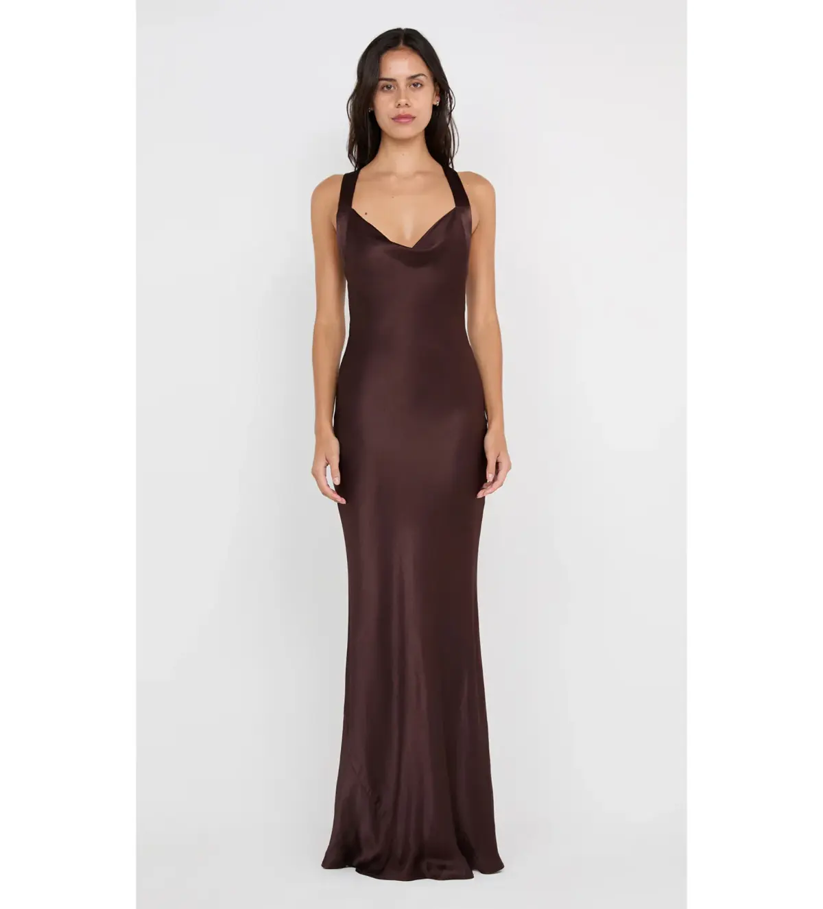Bec & Bridge Gia Halter Maxi Dress Dark Chocolate Size 8 - Image 1