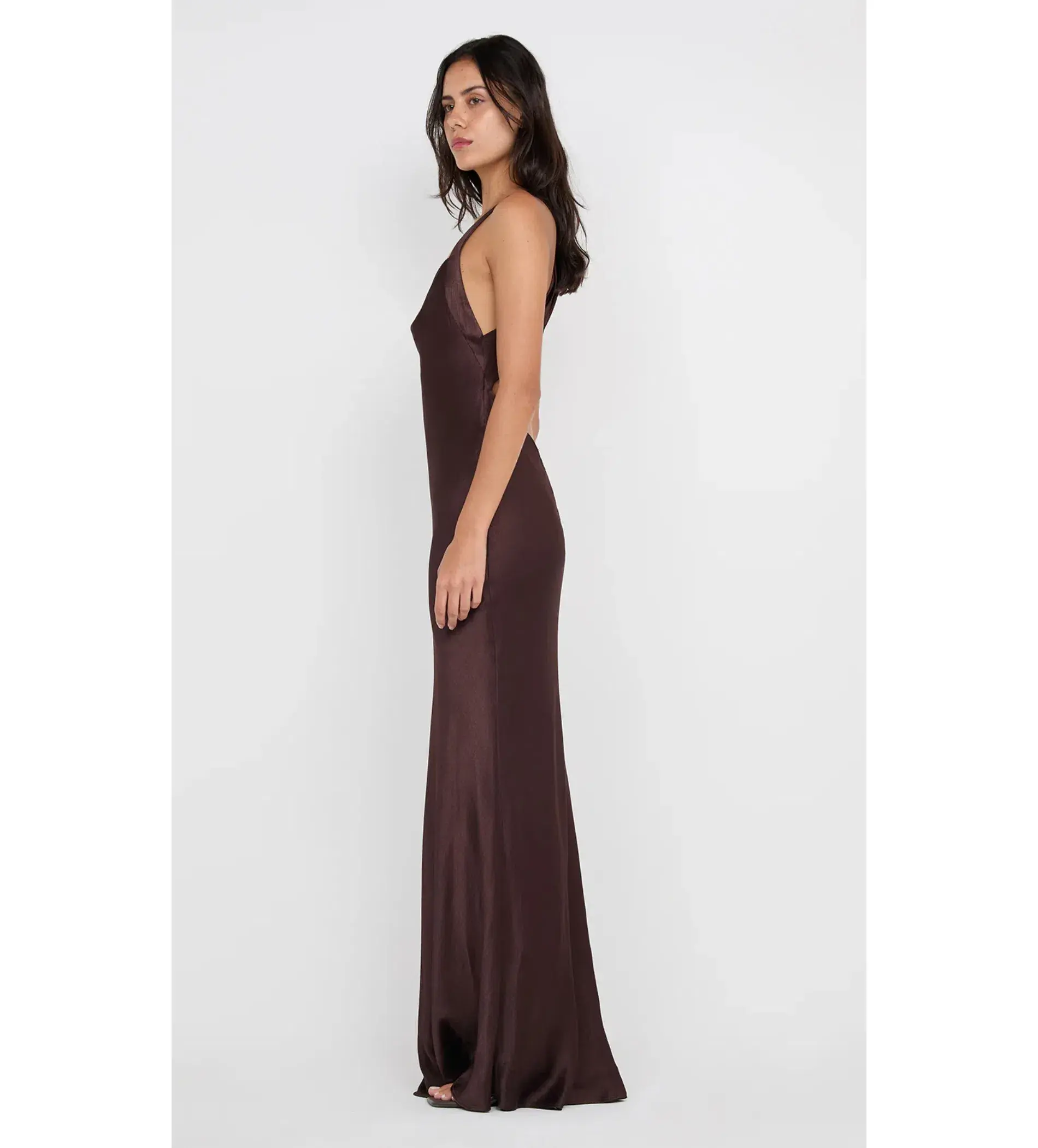 Bec & Bridge Gia Halter Maxi Dress Dark Chocolate Size 8 - Image 3