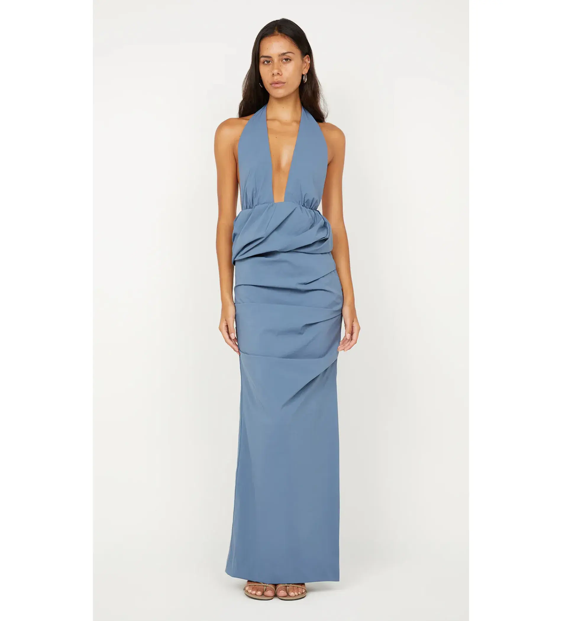 Bec & Bridge Priscilla Bubble Maxi Dress Steel Blue Size 6 - Image 1