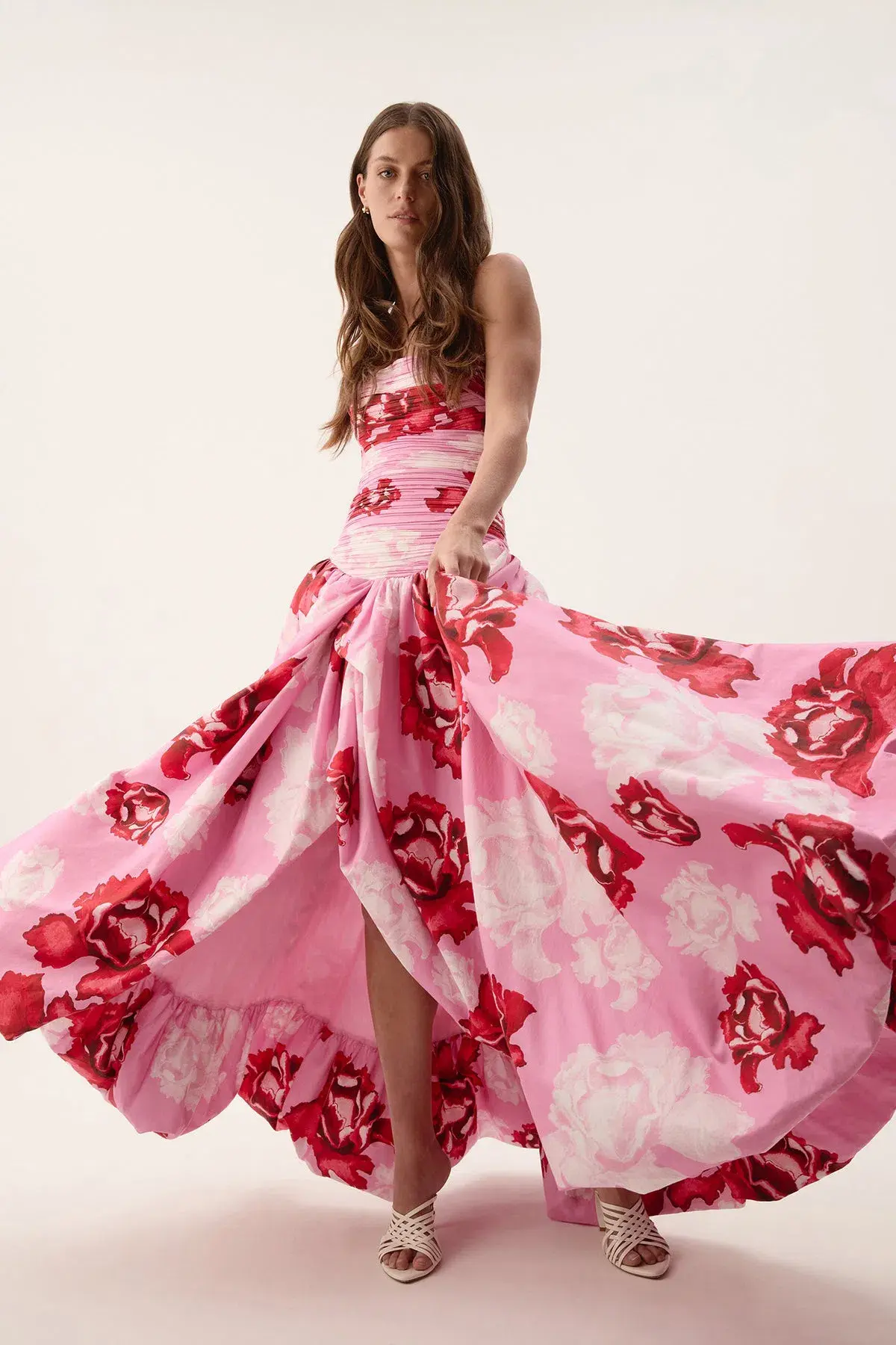 Aje Behold Maxi Dress In Pink Boldly Blooming Size AU 8 - Image 6