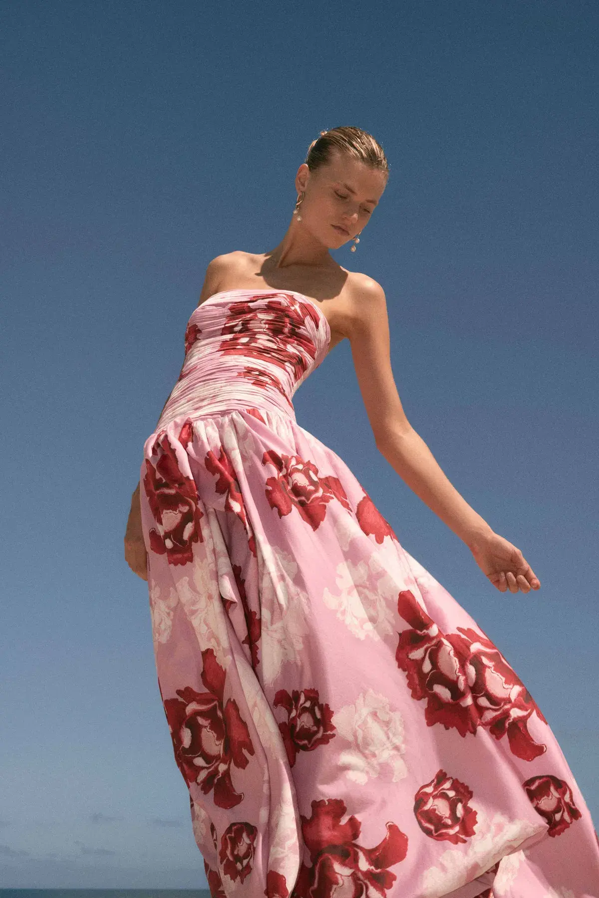 Aje Behold Maxi Dress In Pink Boldly Blooming Size AU 8 - Image 5
