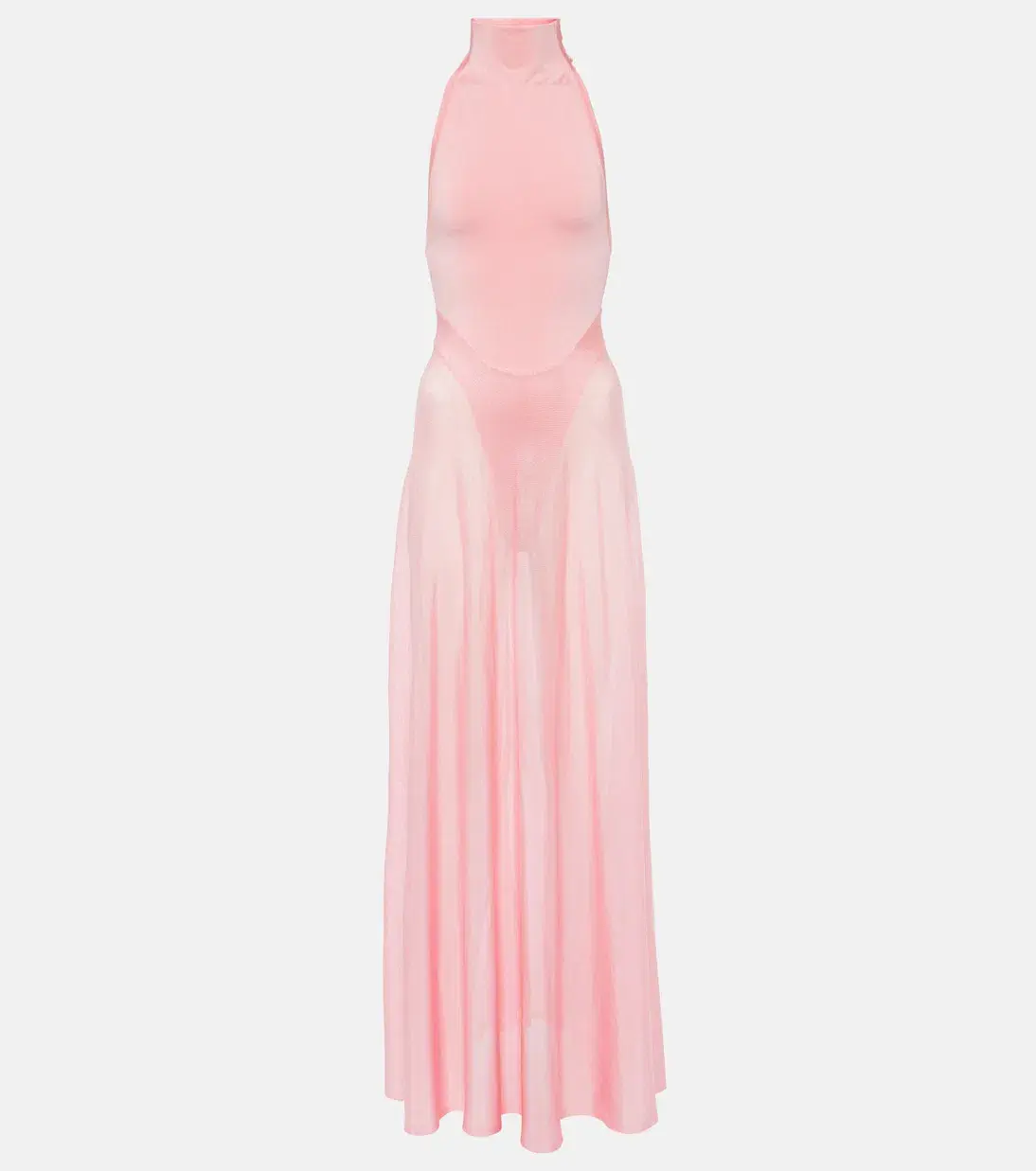 ALAÏA Turtleneck Maxi Dress Pink Size Au 8 - Image 4