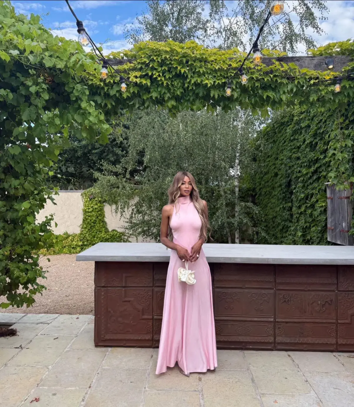 ALAÏA Turtleneck Maxi Dress Pink Size Au 8 - Image 1