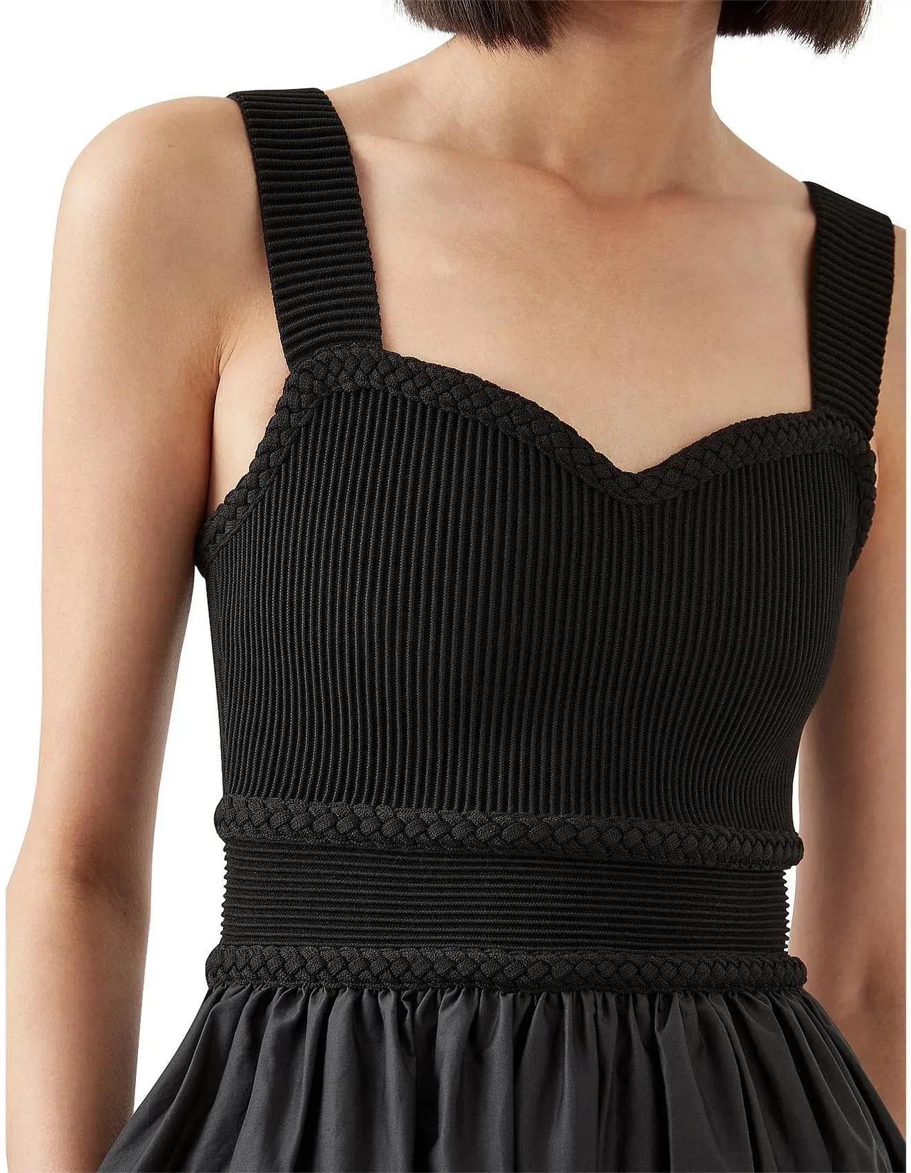 Aje Romarin Black Midi Knit Bodice Dress Size AU 4 - Image 5