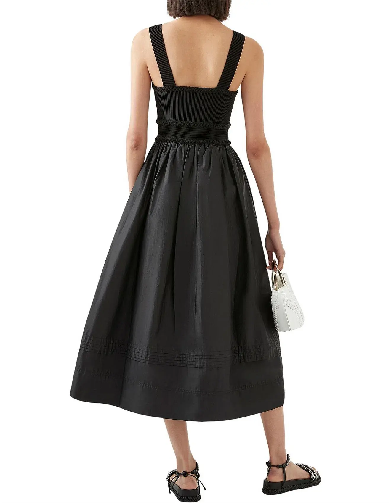 Aje Romarin Black Midi Knit Bodice Dress Size AU 4 - Image 6