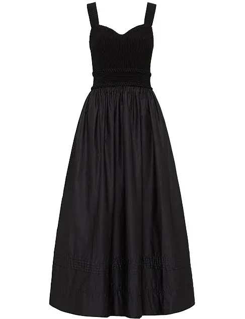 Aje Romarin Black Midi Knit Bodice Dress Size AU 4 - Image 2