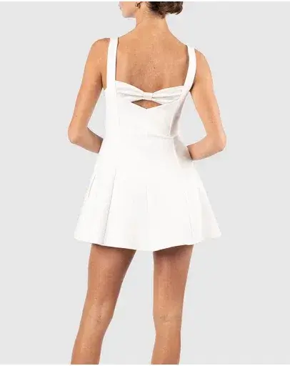 One Fell Swoop "Kiku" Bow Mini Dress White Size 8 - Image 4