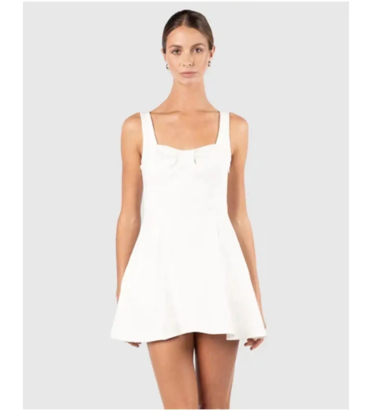 One Fell Swoop Kiku Bow Mini Dress White Size 12 - Image 2