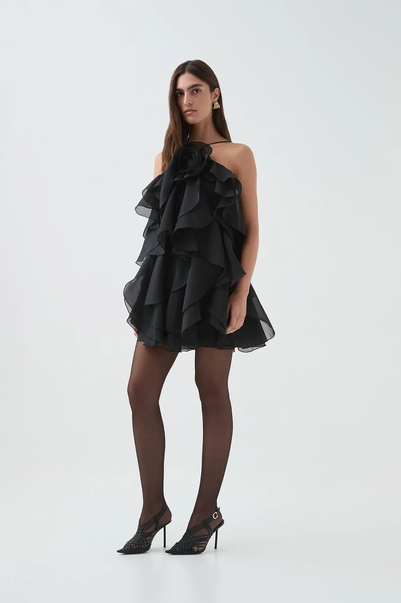 Aje Pandorea Layered Mini Dress Black Size 6 - Image 1
