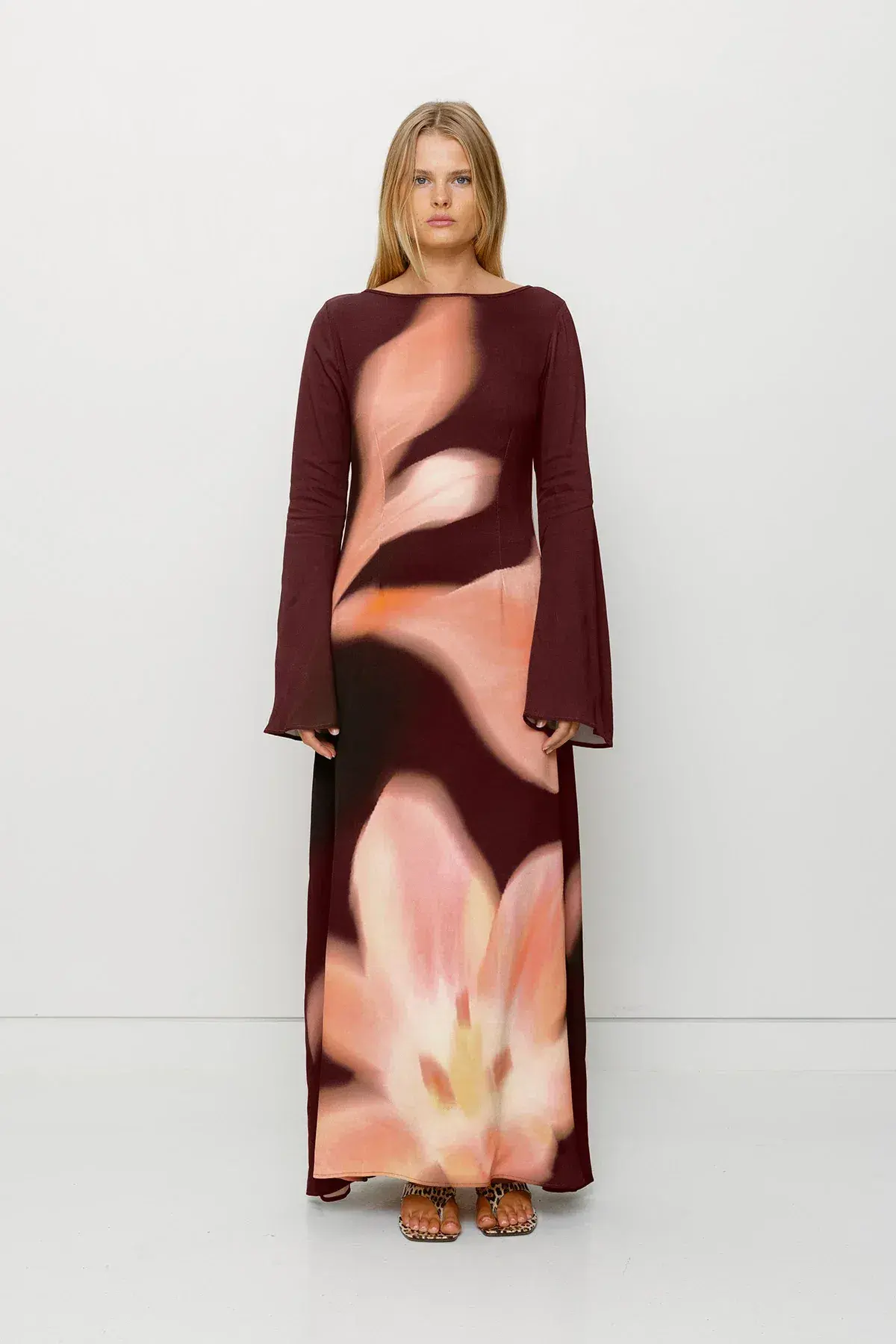 The Wolf Gang Leona Maxi Dress / Cocoa Flower Size 8 - Image 1