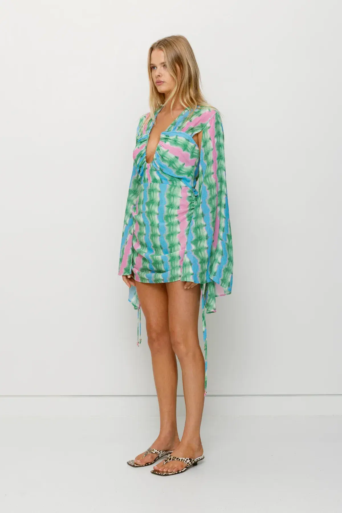 The Wolf Gang Zoya Mini Dress Tie Dye Stripe Size AU 8 - Image 3