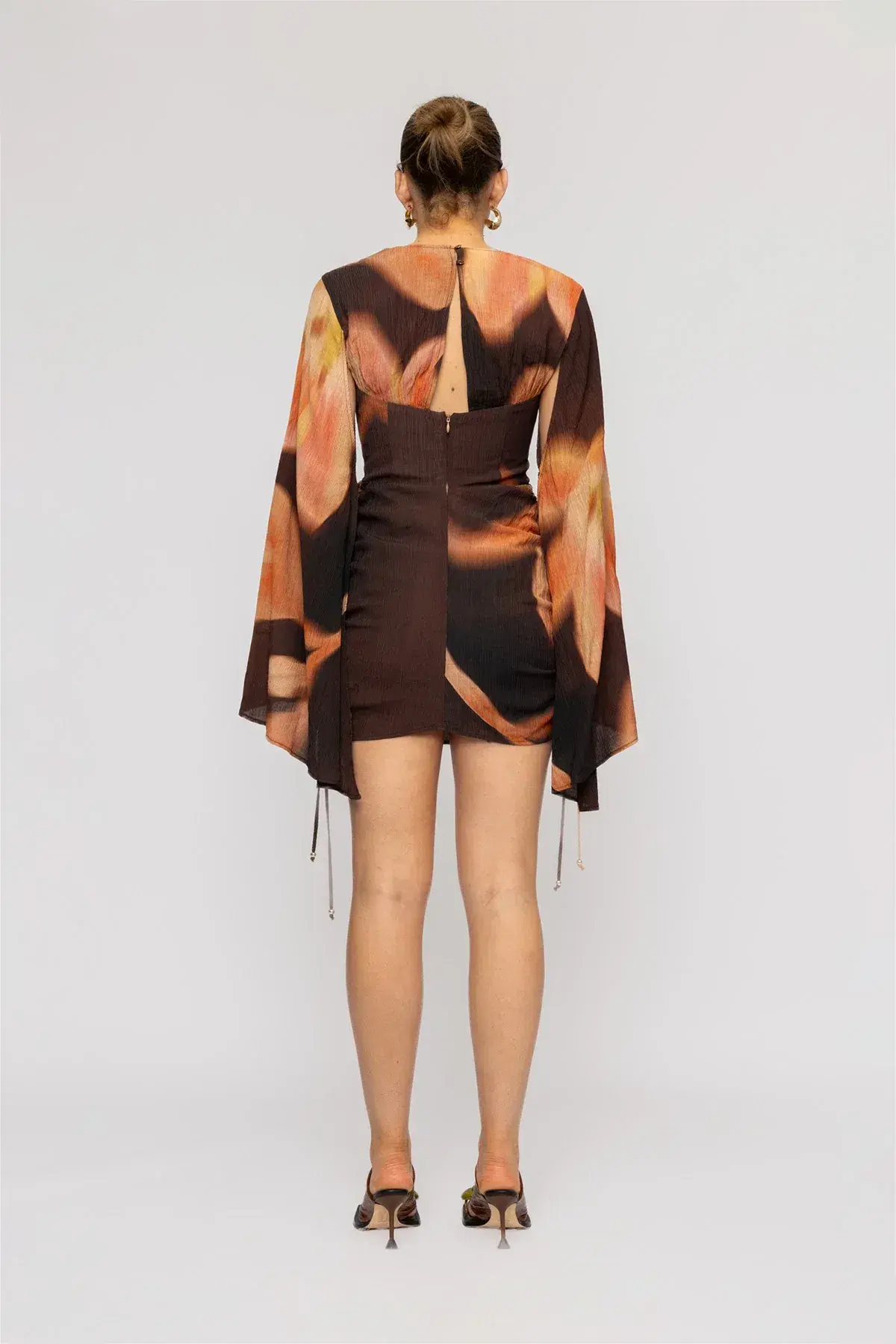 The Wolf Gang Zoya Mini Dress in Cocoa flower Size AU 12 - Image 4