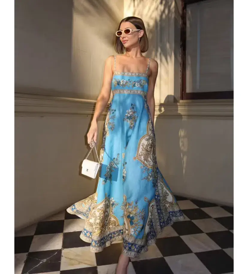 Alemais X La Sirena Exclusive Cassie Sundress Maxi Dress Print Size 10 - Image 1