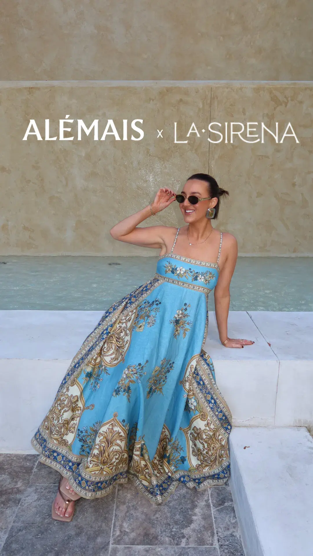 Alemais X La Sirena Exclusive Cassie Sundress Maxi Dress Print Size 10 - Image 3
