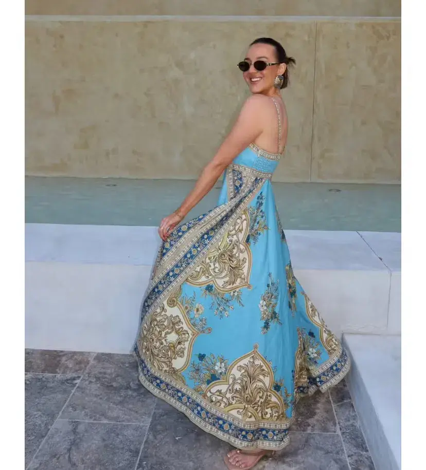 Alemais X La Sirena Exclusive Cassie Sundress Maxi Dress Print Size 10 - Image 2