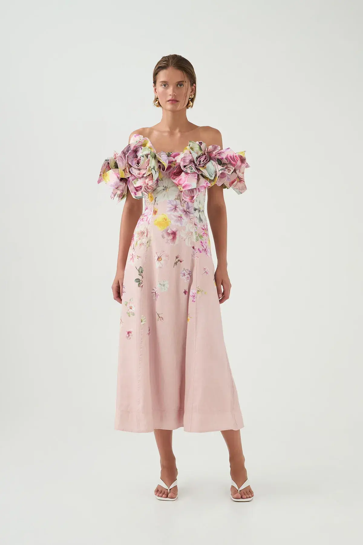 Aje Misha Maxi Dress Floral Pink Size 6 - Image 6