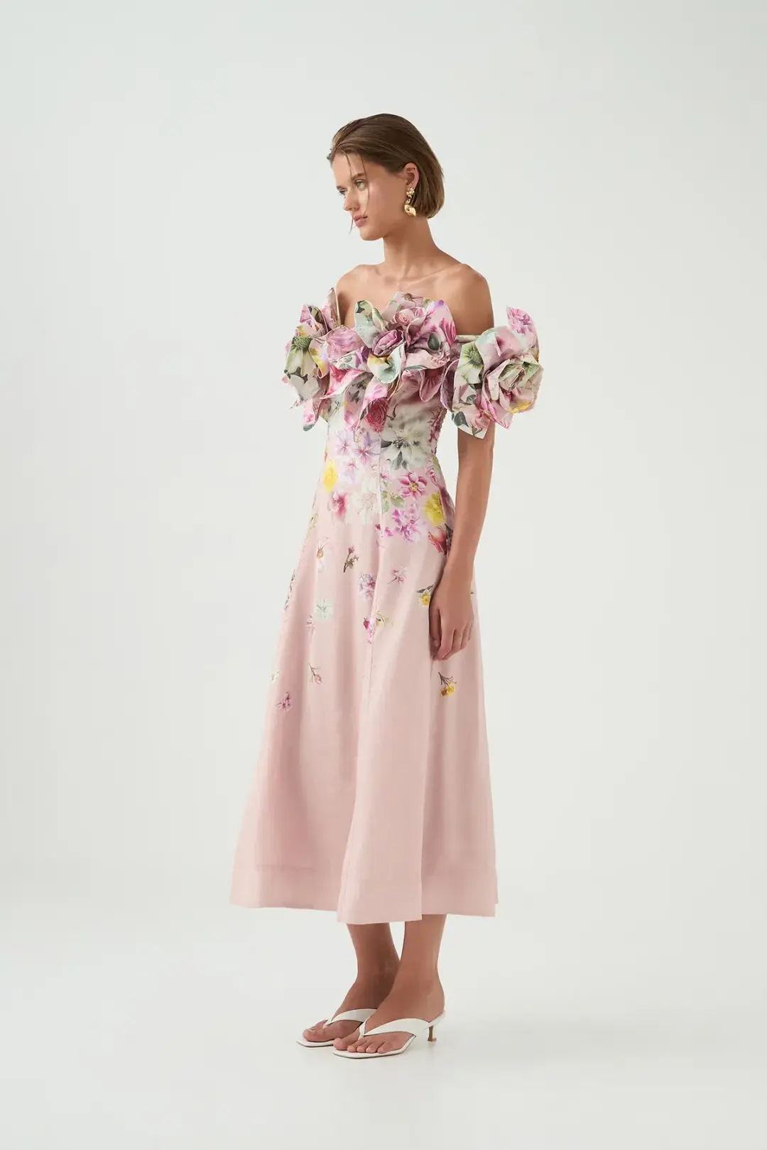 Aje Misha Maxi Dress Floral Pink Size 6 for rent on The Volte - main image