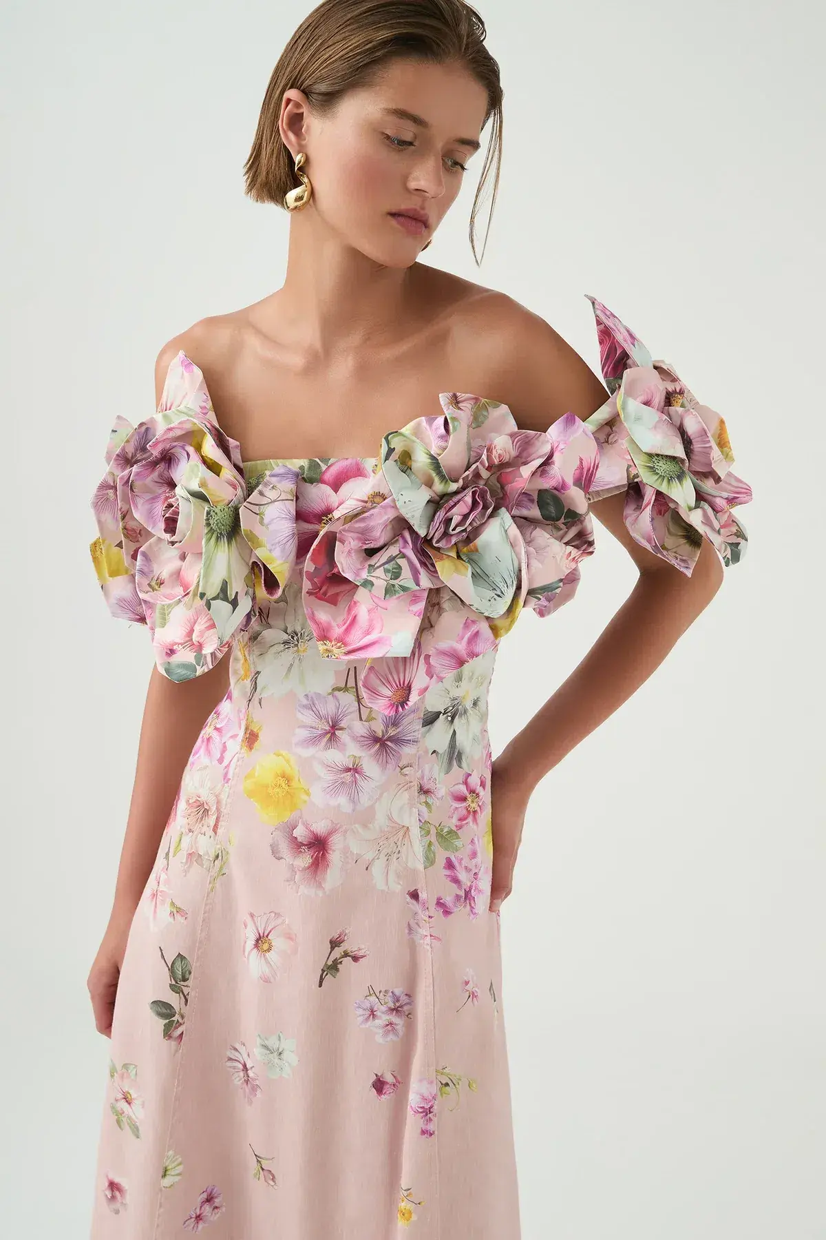 Aje Misha Maxi Dress Floral Pink Size 6 - Image 5