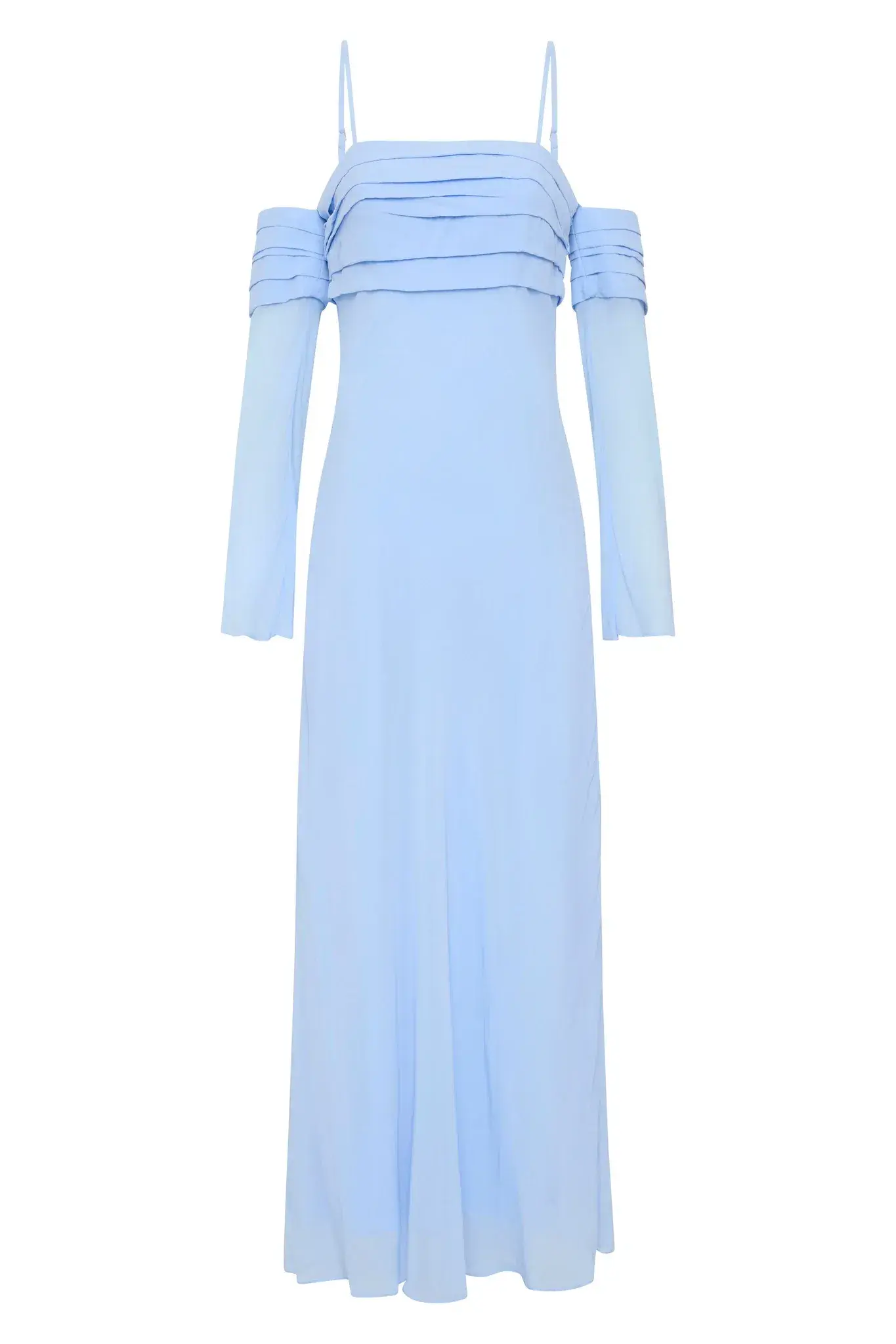Aje Minette Chiffon Midi Dress in Powder Blue Size AU 4 - Image 5