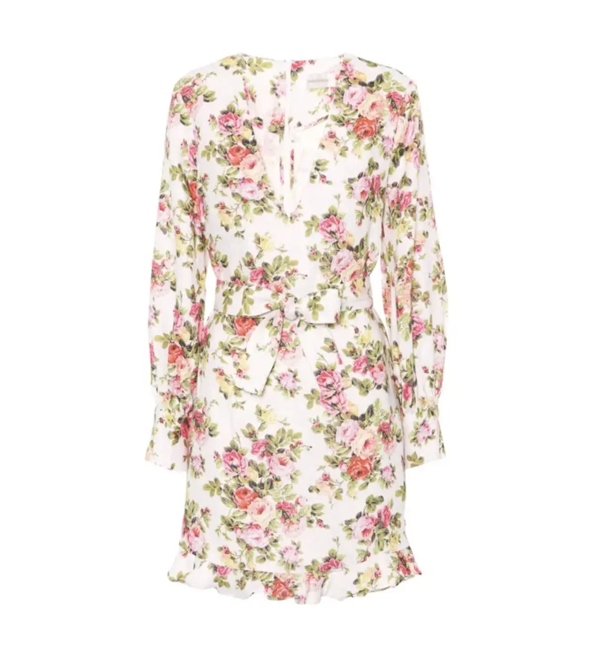 Zimmermann Radiate Flounce Shift Mini Dress Watermelon Bouquet Floral Size 0/AU 8 - Image 4