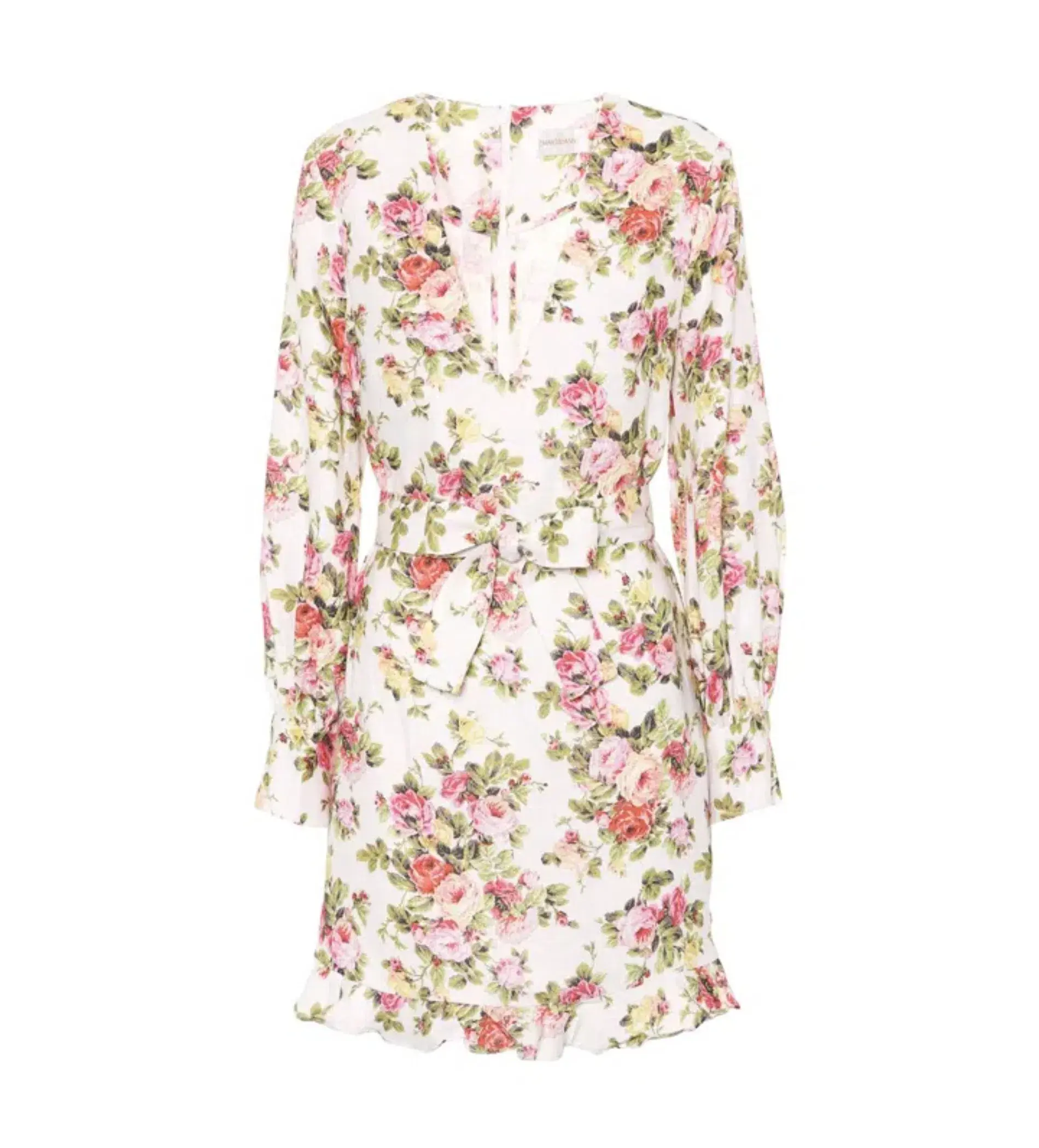 Zimmermann Radiate Flounce Shift Mini Dress Watermelon Bouquet Floral Size 0/AU 8 - Image 4