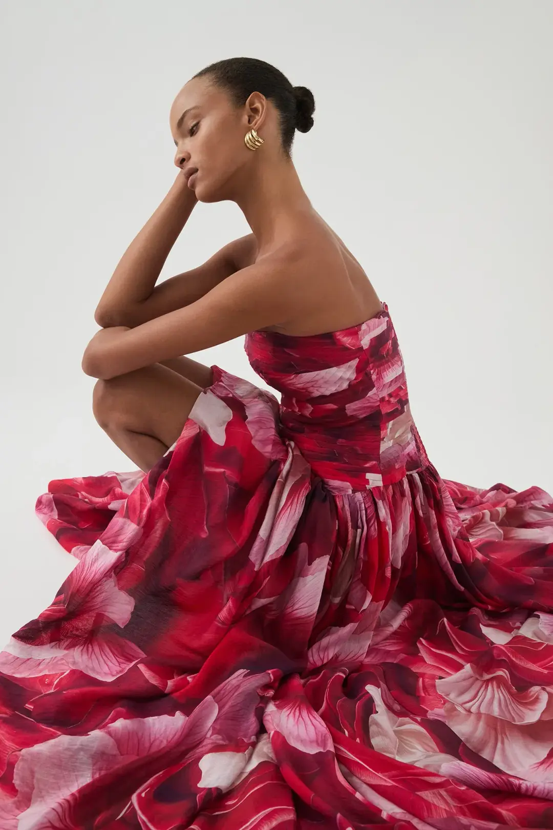 Aje Flora Gown Prismatic Floral Red Size AU 10/M for rent on The Volte - main image