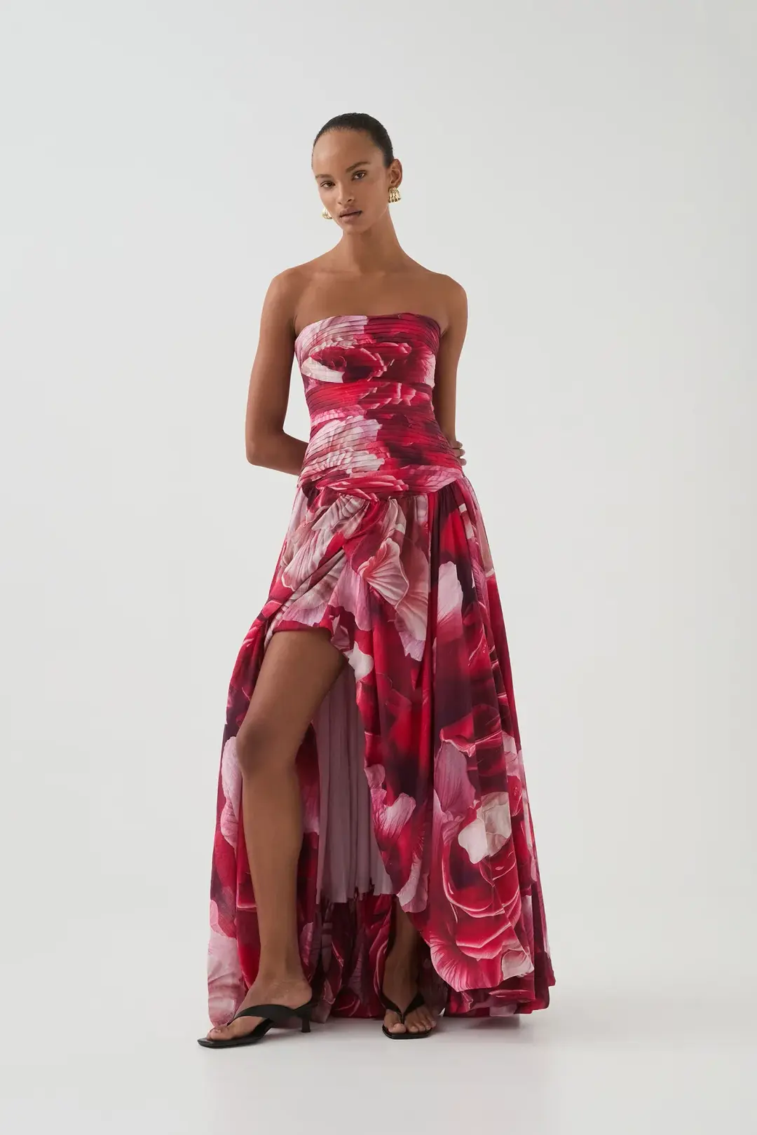 Aje Flora Gown Prismatic Floral Red Size AU 10/M for rent on The Volte - main image