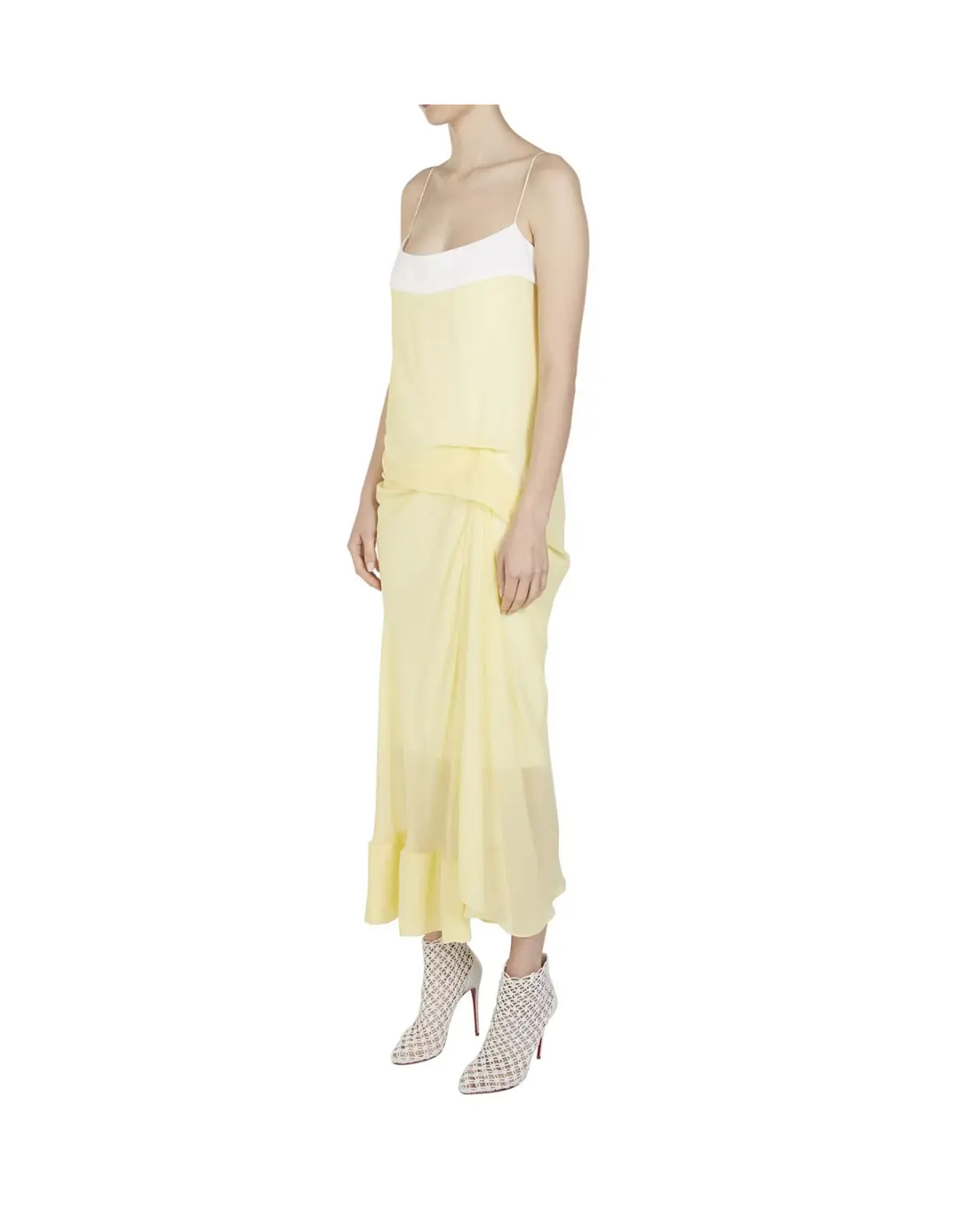 Christopher Esber Waffled Hem Yellow Dress Size AU 8 - Image 2
