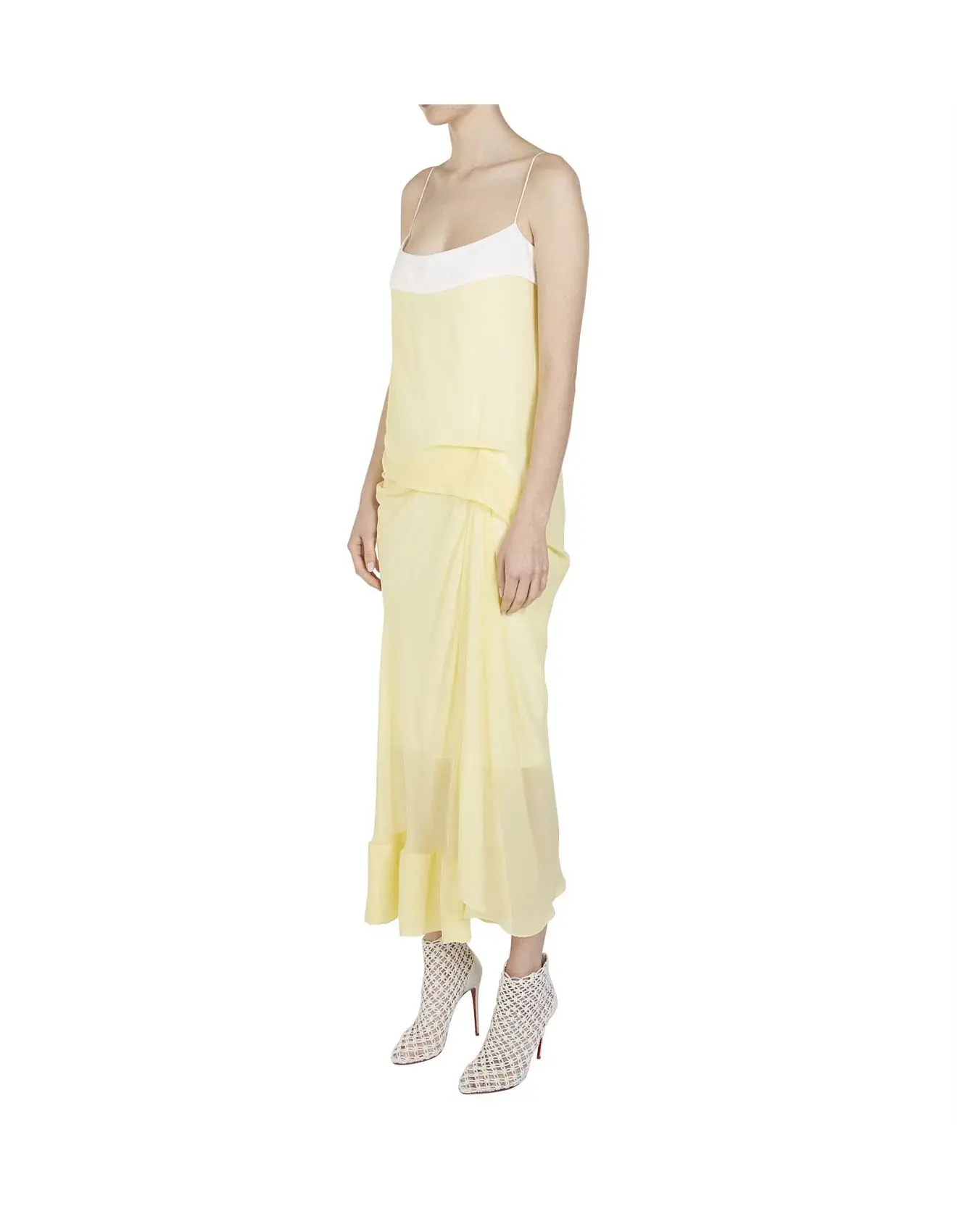 Christopher Esber Waffled Hem Yellow Dress Size AU 8 - Image 2