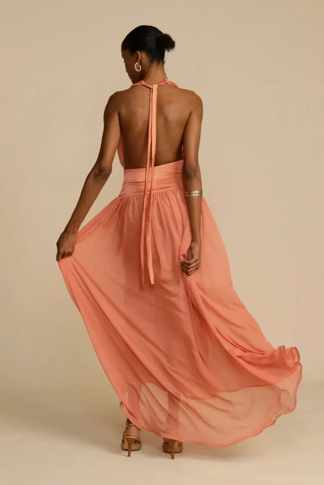 Arcina Ori Serena Dress Maxi Coral Size AU 12 - Image 3