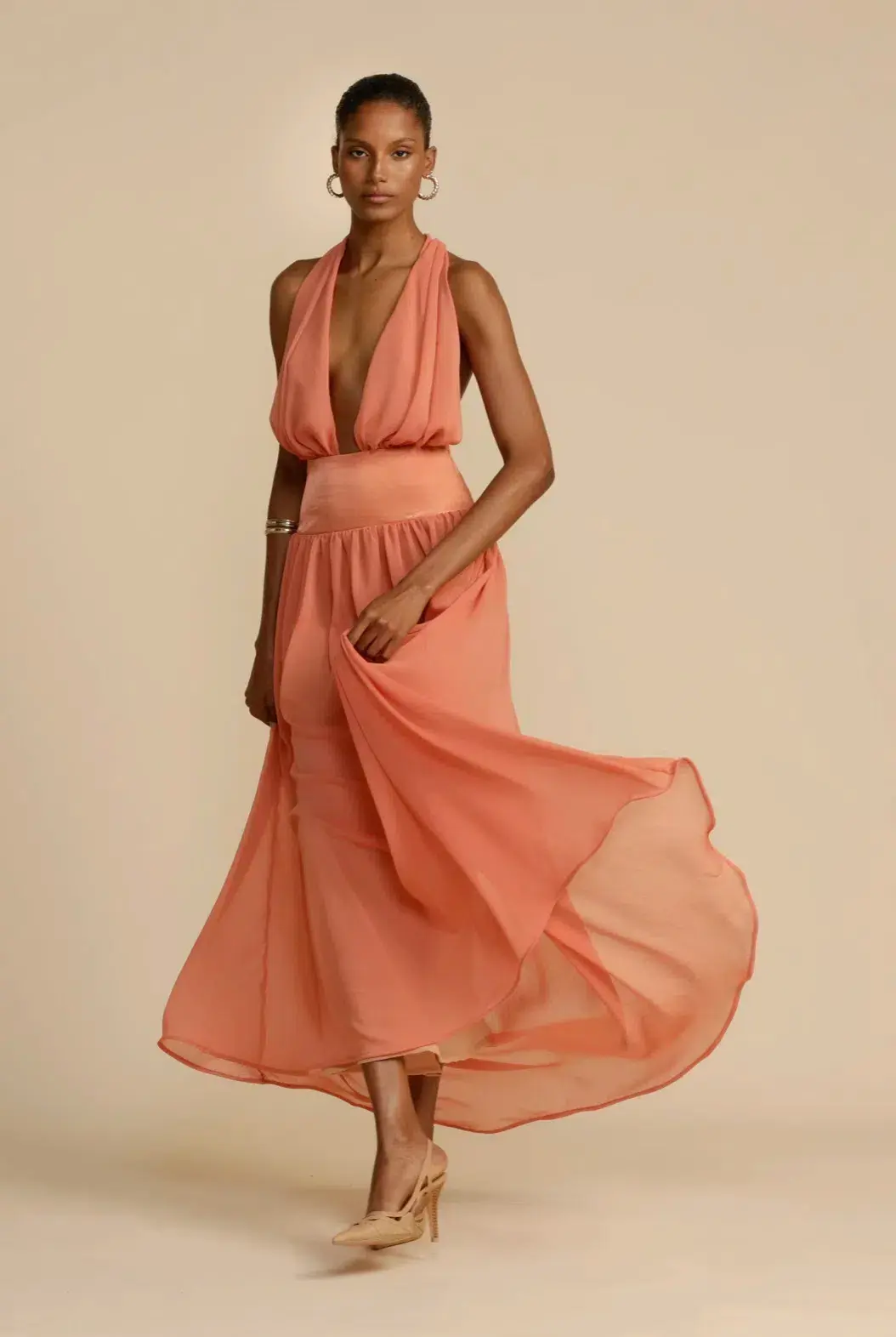 Arcina Ori Serena Dress Maxi Coral Size AU 12 - Image 2