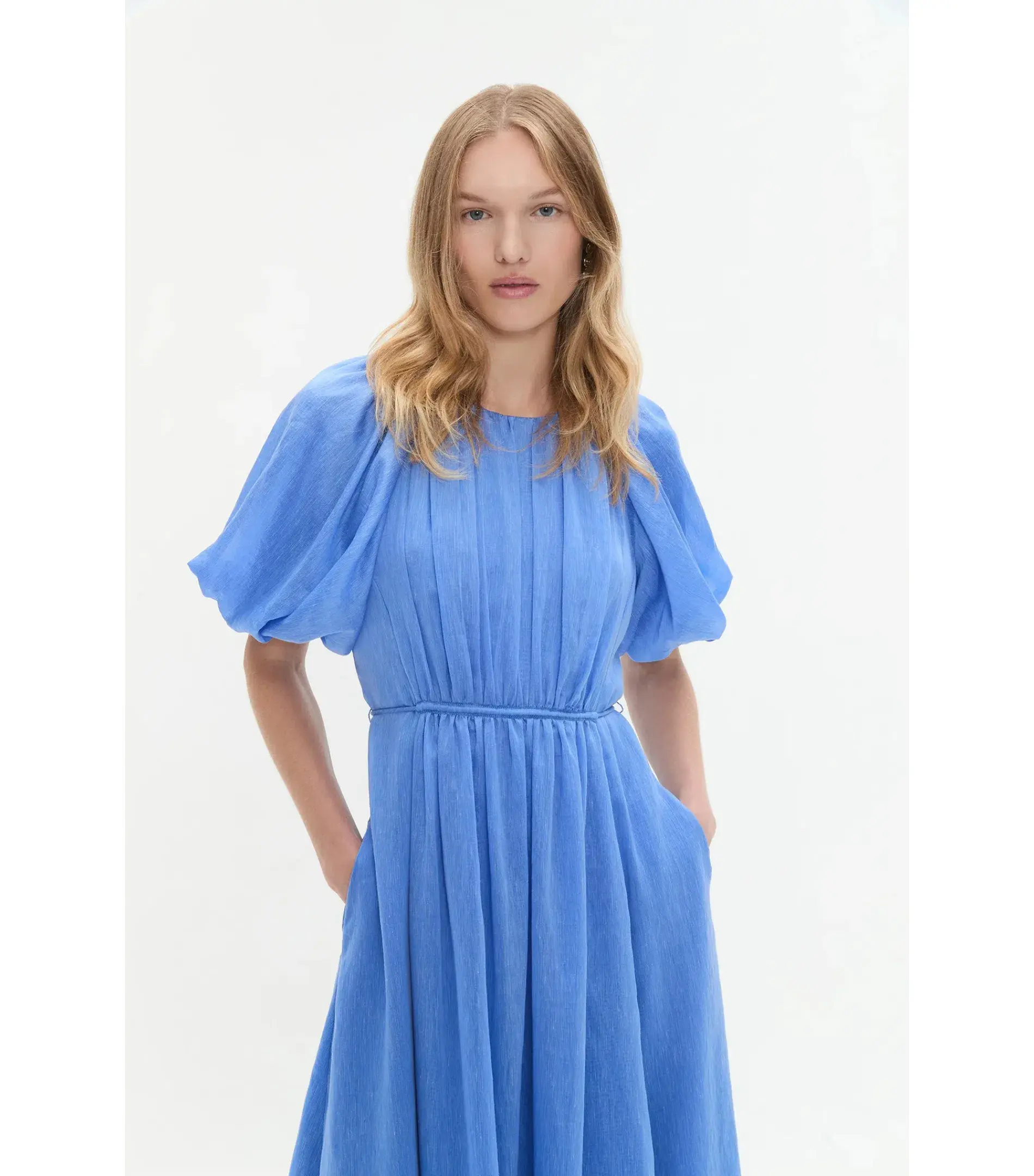 Aje Alma Midi Dress in Mist Blue Size AU 12 - Image 2