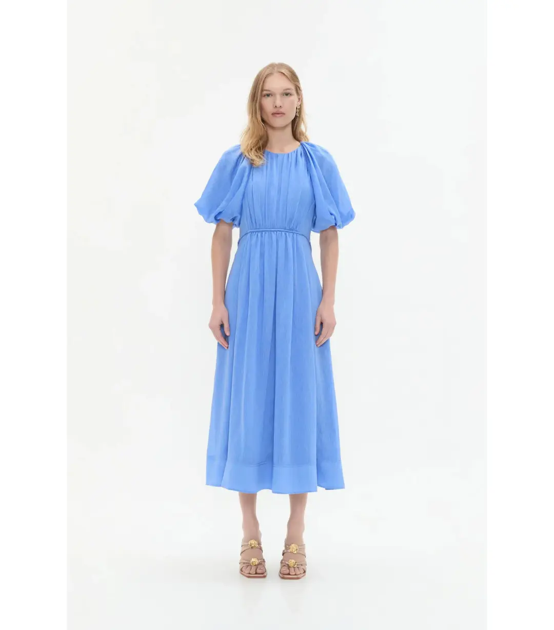 Aje Alma Midi Dress in Mist Blue Size AU 12 for rent on The Volte - main image