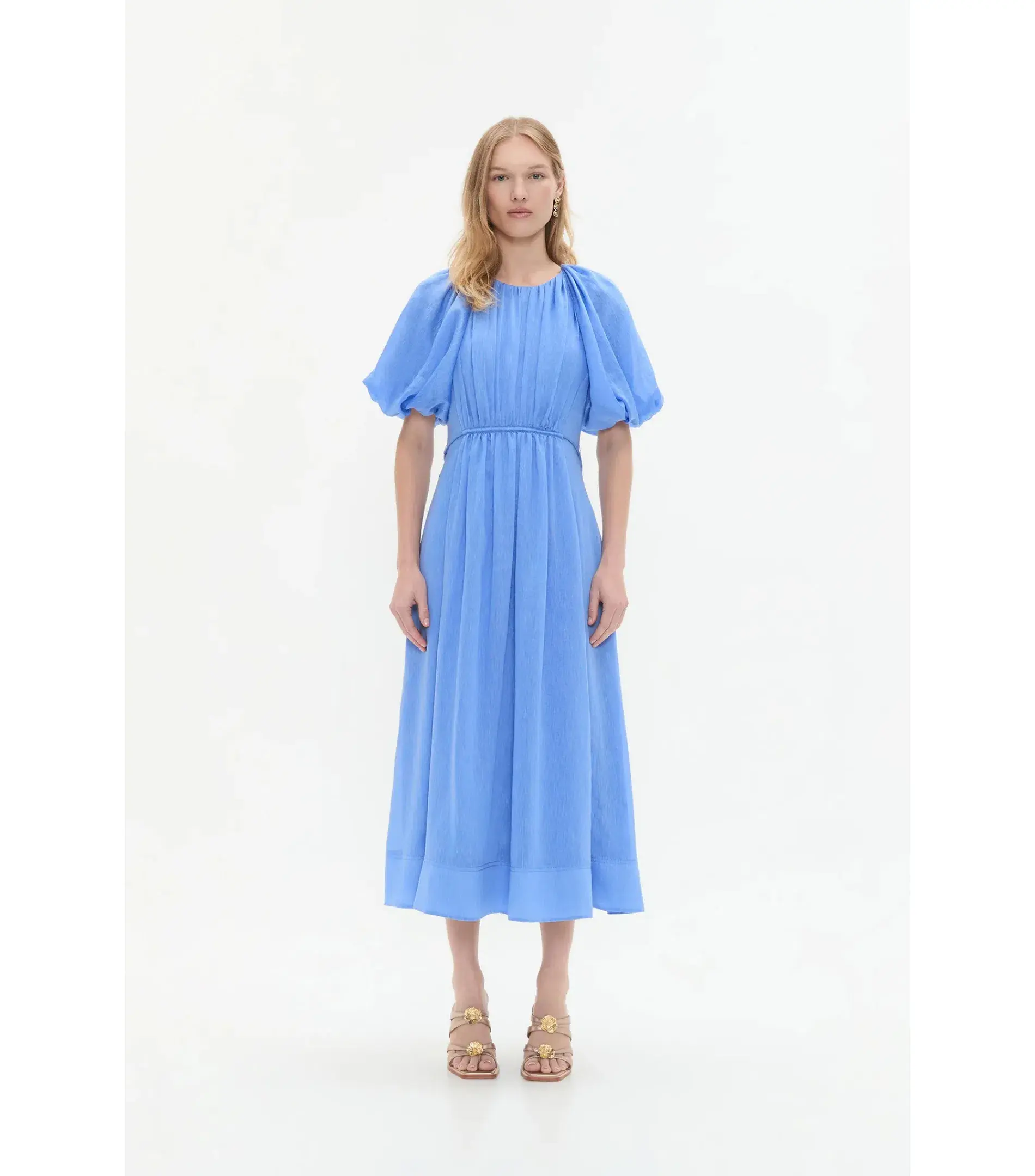 Aje Alma Midi Dress in Mist Blue Size AU 12 - Image 1